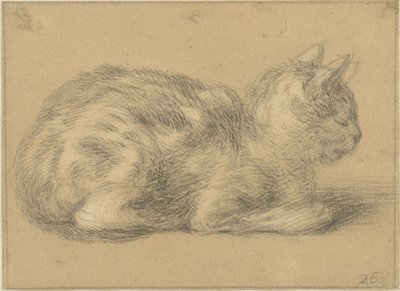 Oturan kedi, sağda by Cornelis Saftleven (possibly)