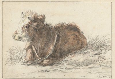 Yalancı buzağı, yüzü sola dönük by Cornelis Saftleven