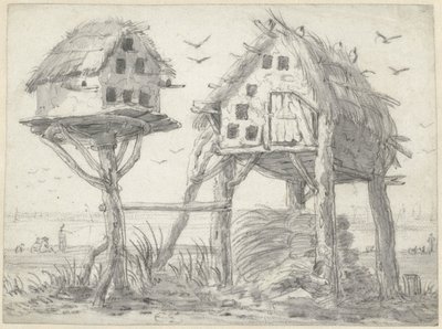 iki güvercin evi by Cornelis Saftleven