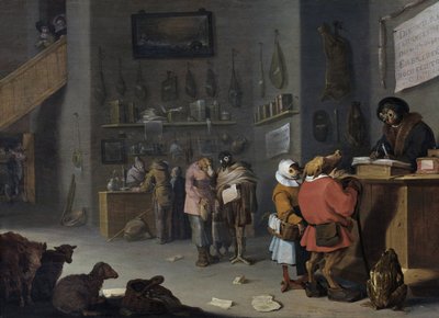 "Bir inek için kim devam eder" by Cornelis Saftleven