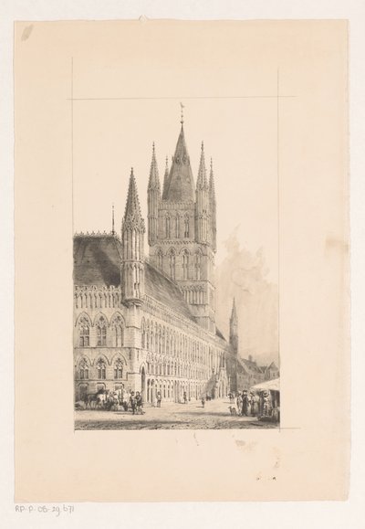 Ypres Kumaş Salonu On üçüncü yüzyıldan kalma belediye binası by Cornelis Springer