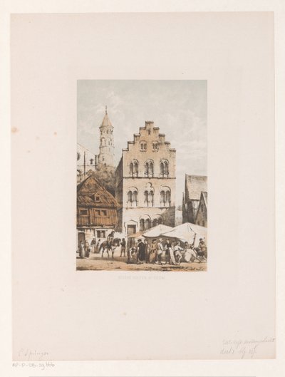 12. yüzyıl evleri Steene evleri 12. yüzyıl (nesne üzerindeki başlık) by Cornelis Springer