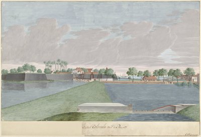 De Beer inişinden Kolombo'nun görünümü (...) Casteel Colombo van de Beer (nesne üzerindeki başlık) by Cornelis Steiger