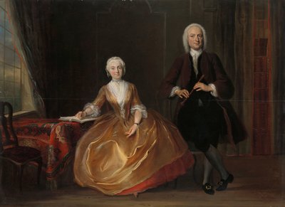 Müzik Yapan Bir Çift Cornelis Troost (1696-1750), panel üzerine yağlı boya, 1743 by Cornelis Troost