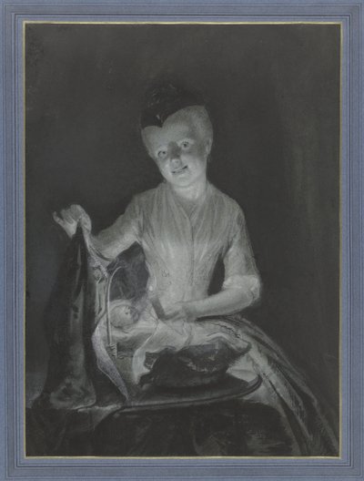 Sara Troost bebeğiyle by Cornelis Troost