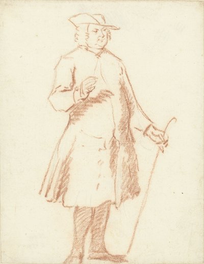 Sol elinde bastonla duran adam by Cornelis Troost