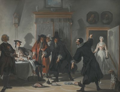 Matematikçiler veya Kaçan Genç Hanım: Doktorlar Raasbollius ve Urinaal Arasındaki Anlaşmazlık, 1741 by Cornelis Troost