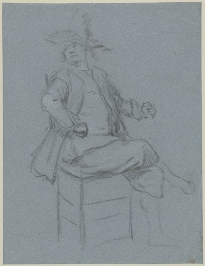 Oturan şarlatan, dörtte üçü sola dönük, başı öteye dönük by Cornelis Troost