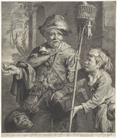 Pied Piper hizmetçisiyle birlikte by Cornelis Visscher (II)