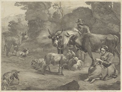 Çoban ve Dikiş Çobanının Manzarası by Cornelis Visscher (II)