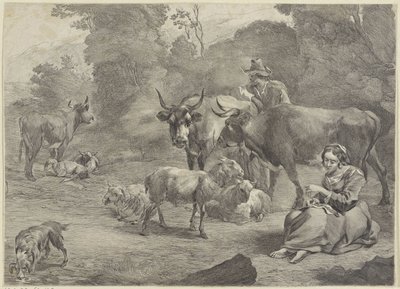 Çoban ve Dikiş Çobanının Manzarası by Cornelis Visscher (II)