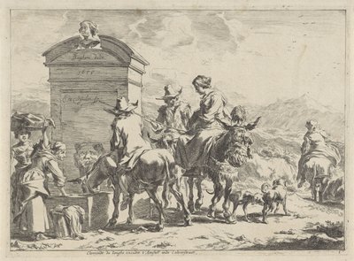 dinlenme yeri Manzaralar (dizi başlığı) by Cornelis Visscher (II)