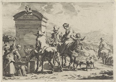 dinlenme yeri Manzaralar (dizi başlığı) by Cornelis Visscher (II)