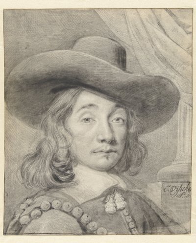 Şapkalı Otoportre by Cornelis Visscher (II)