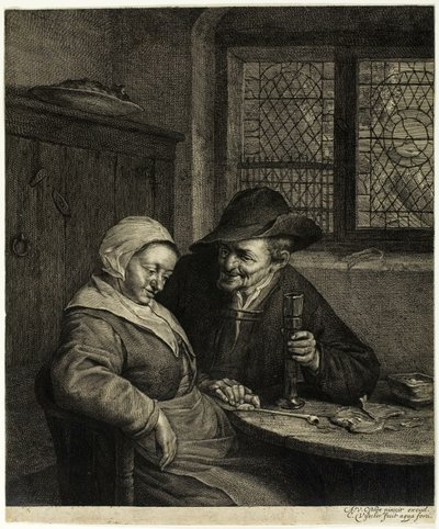 yaşlı adam ve kadın by Cornelis Visscher