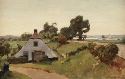 sette; IJssel nehri yakınında çiftlik evi, 1935 by Cornelis Vreedenburgh