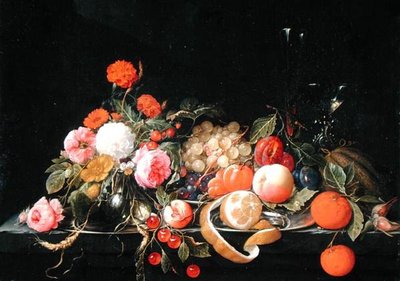 Çiçekler ve Natürmort (tuval üzerine yağlı boya) by Cornelis de Heem