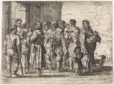 Bir manastır için dilenciler Tür sahneleri (dizi başlığı) by Cornelis de Wael