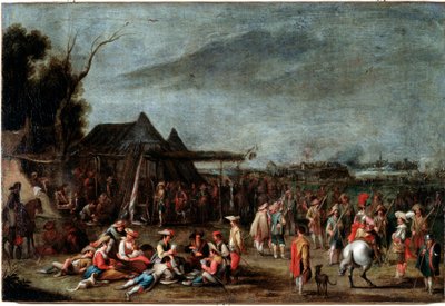 Bivouac de soldats (askerlerin bivakı) Boyama Cornelis De Wael (1592-1667) 17. yüzyıl Dim 50x75 cm Genler, Musei di Strada Nuova (eski Palazzo Bianco) by Cornelis de Wael