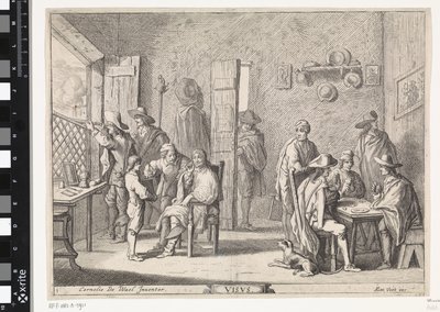 Görme Visvs (nesne üzerindeki başlık) Beş duyu (dizi başlığı) by Cornelis de Wael