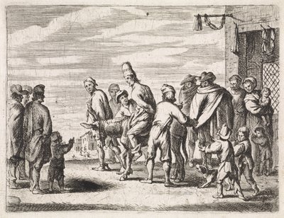 Adam bir eşeğe bağlı Tür sahneleri (dizi başlığı) by Cornelis de Wael