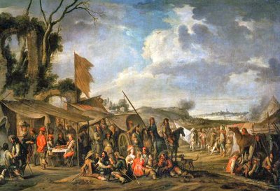 Bazı Harabelerin Yanındaki Askeri Kamp by Cornelis de Wael