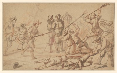 Çiftçilere baskın by Cornelis de Wael