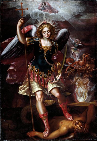 Başmelek Aziz Mikail (tahta üzerine yağlı boya by Cornelis de Wael