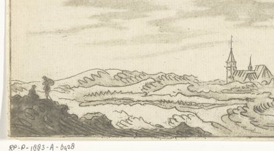 Bir kilise ile kumul manzara by Cornelis van Noorde