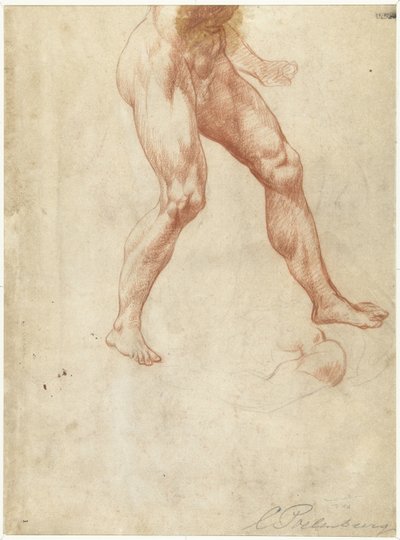 Çıplak yürüyen bir erkeğin alt vücudunun incelenmesi by Cornelis van Poelenburch