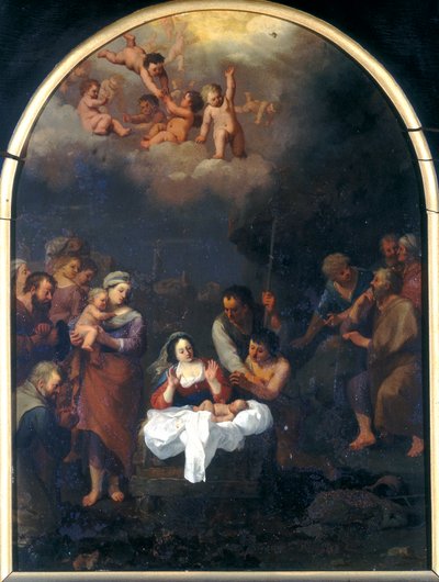 çobanların hayranlığı by Cornelis van Poelenburgh or Poelenburch