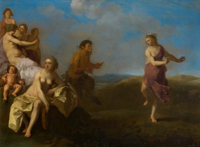 Periler ve bir Satyr, c.1621 (bakır üzerine yağ) by Cornelis van Poelenburgh or Poelenburch