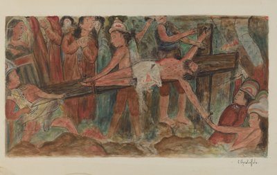"Haç İstasyonları" No. 11. "İsa Çarmıha Çivilendi by Cornelius Christoffels
