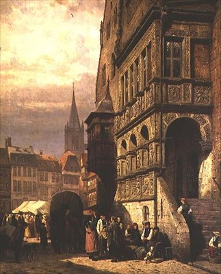 Belediye Binası ve Pazar Yeri, Halberstadt by Cornelius Springer
