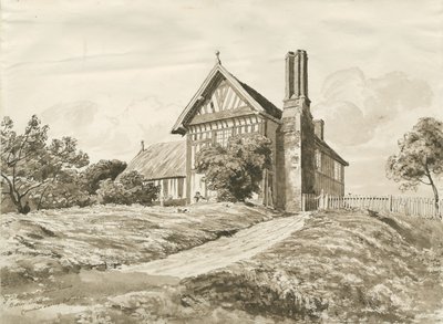 Betley - Çiftlik evi: kalem ve sepya çizimi, Ekim 1820 (çizim) by Cornelius Varley