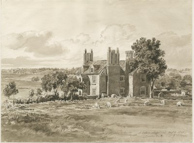 Oaken - Çiftlik Evi: sepya yıkama çizimi, 5 Ağustos 1820 (çizim) by Cornelius Varley