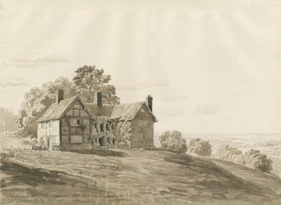Pathshull Park - Lodge: sepya yıkama çizimi, Ağustos 1820 by Cornelius Varley