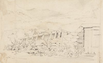 Bir Taş Duvar ve Kapının İncelenmesi by Cornelius Varley