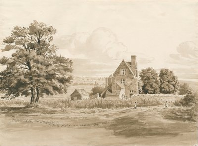 Tettenhall - Perton Hall: sepya yıkama çizimi, 9 Ağustos 1820 (çizim) by Cornelius Varley