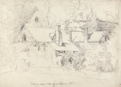 Valley Cross Manastırı, Denbighshire by Cornelius Varley