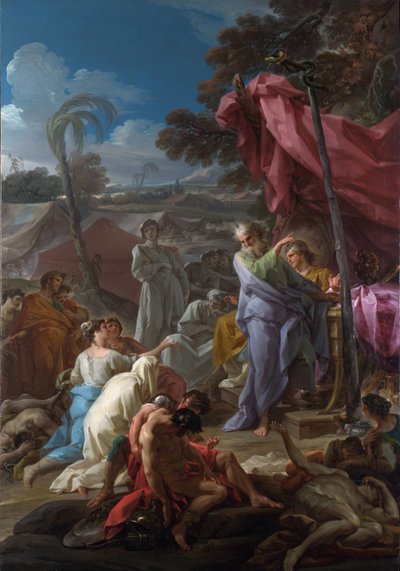 ""The Brazen Serpent"" Corrado Giaquinto (1703-1766) tarafından tablo 1744 Londra Ulusal galeri by Corrado Giacquinto