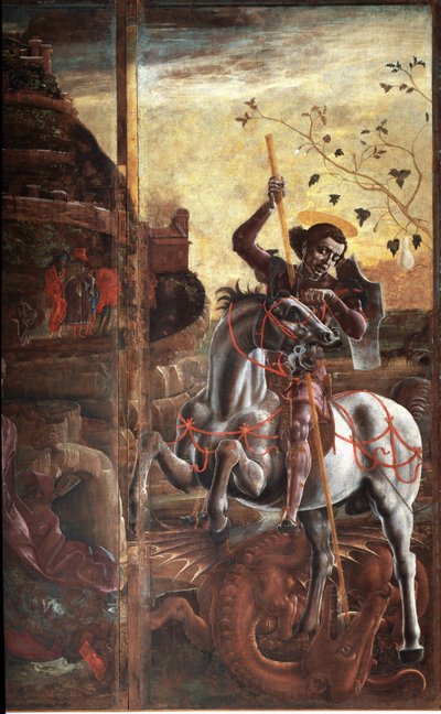 Aziz George ve Ejderha. Detay - tuval üzerine yağlı boya by Cosimo Tura