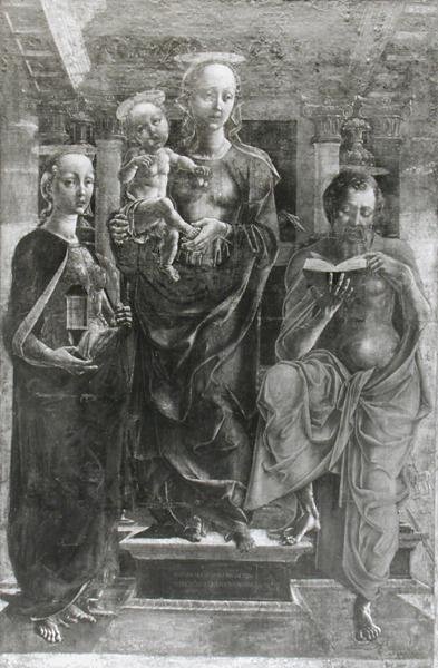 Meryem Ana ve Aziz Jerome ile Bakire ve Çocuk by Cosimo Tura