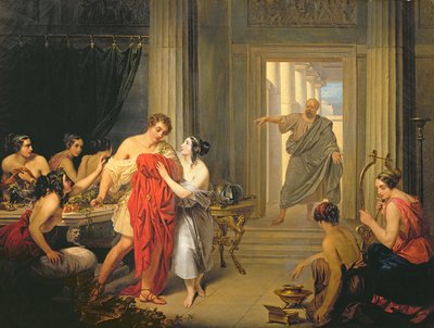 Hetaerae arasında Alkibiades (tuval üzerine yağlı boya) by Cosroe Dusi