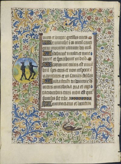Saatler Kitabından Yaprak: İki Şeytan verso, c. 1460. by Coëtivy Master