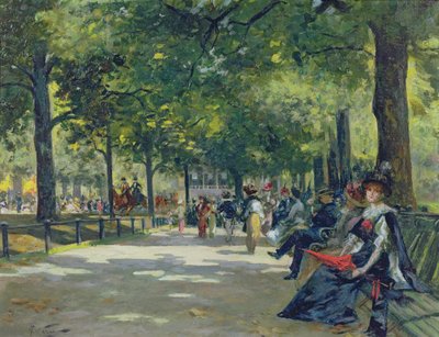 Hyde Park, Londra (tuval üzerine yağlı boya) by Count Girolamo Pieri Nerli
