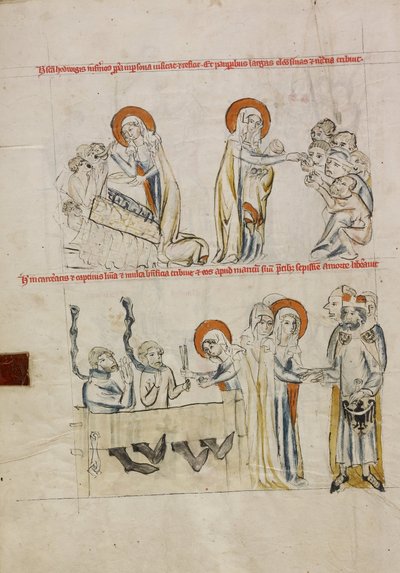 Hasta Bakımı Hedwig; Hedwig Mahkumlara Bakıyor by Court workshop of Duke Ludwig I of Liegnitz and Brieg