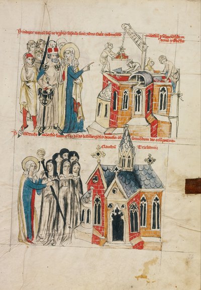 Hedwig ve Yeni Manastır; Bambergli Rahibeler Yeni Manastıra Yerleşiyor by Court workshop of Duke Ludwig I of Liegnitz and Brieg