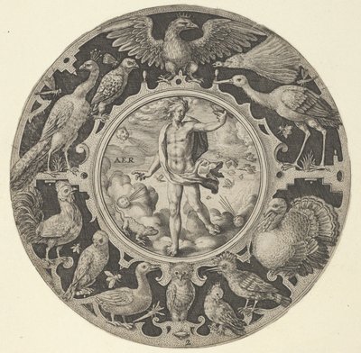 F..., 1590-1612 ile Bir Dizi Dairesel Tasarımdan Kuşlarla Dekoratif Bir Bordürde 