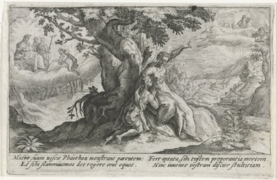 Clymene en Phaethon Metamorfozlar van Ovidius (dizi başlığı) by Crispijn van de Passe (I)